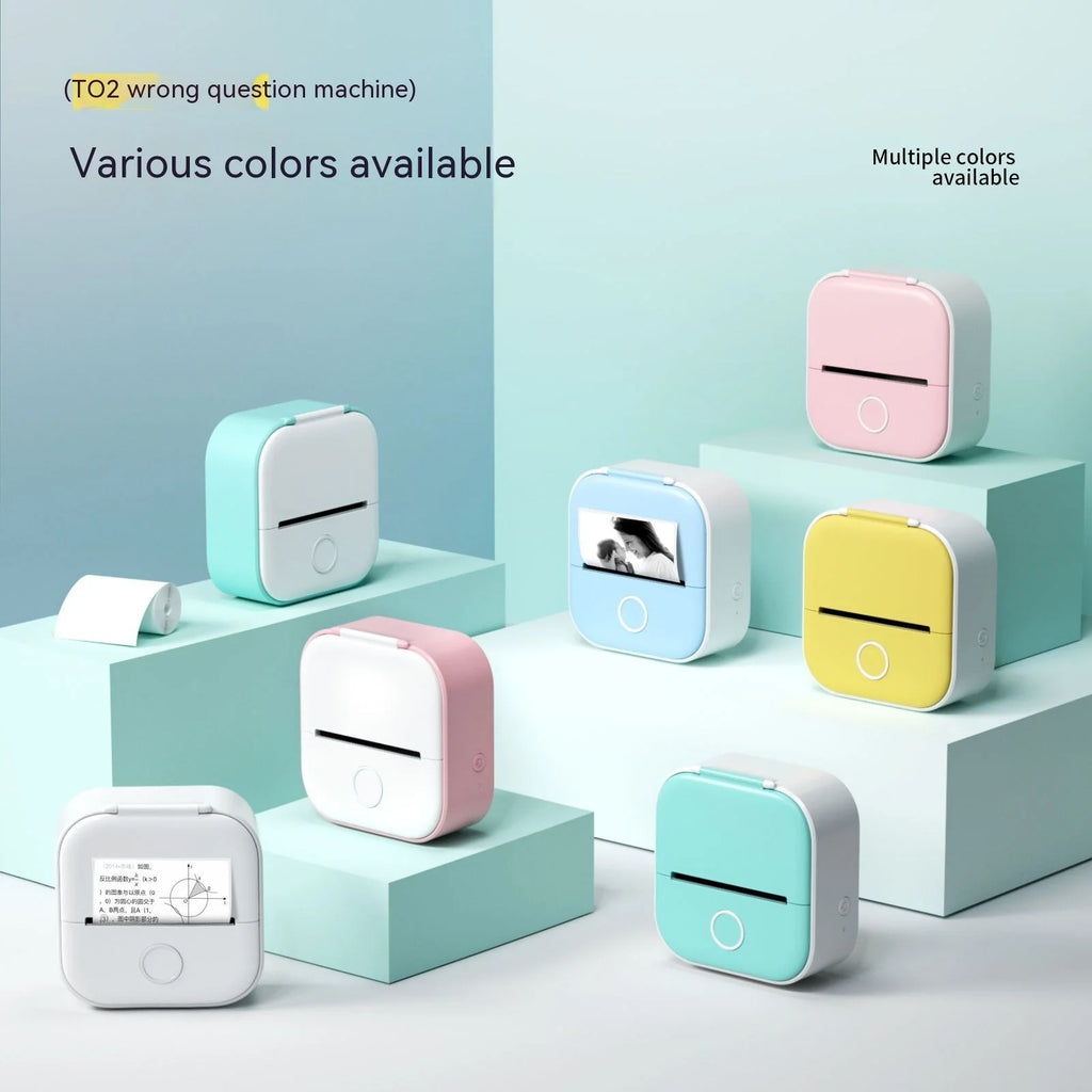 Portable Mini Thermal Label Printer Home Photo Printer Student Wrong Question Printer Bluetooth-Compatible Mini Label Printer Price Tag