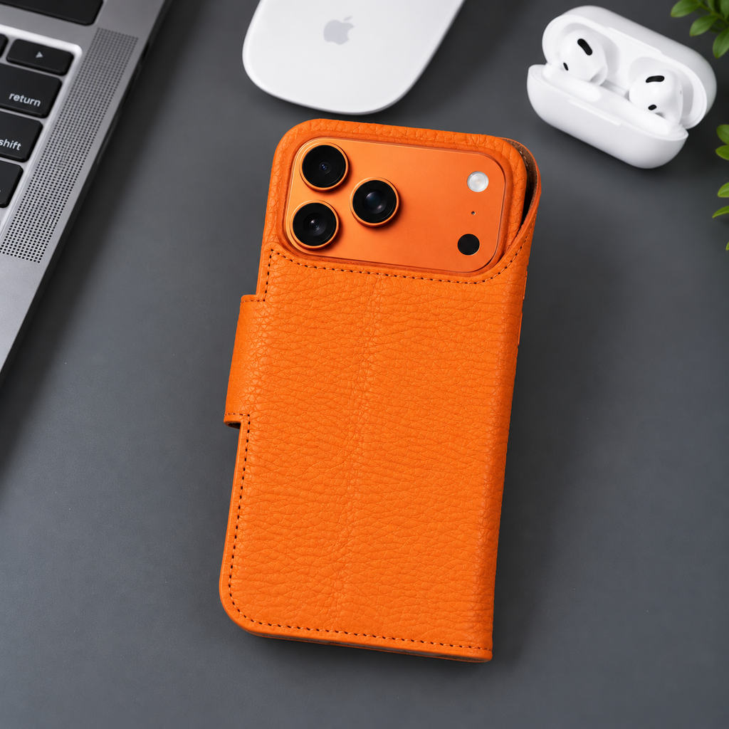 Brea iPhone 18 Pro Max Full-Grain Leather Wallet Case
