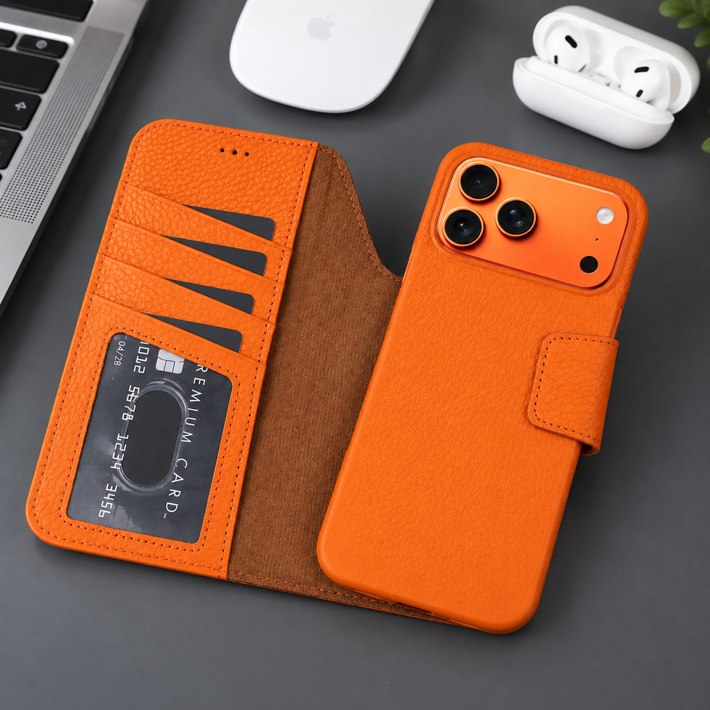 Brea iPhone 18 Pro Max Full-Grain Leather Wallet Case